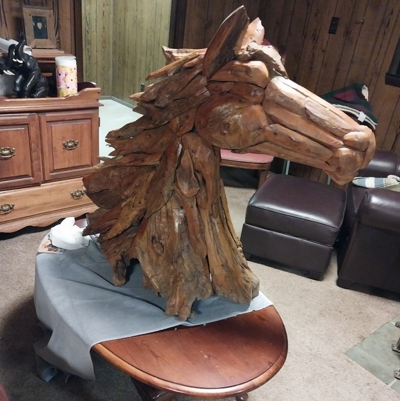Hand made master crafted driftwood horse 3ft t x 36'l x18'w.driftwood brown - Picture 2 of 16